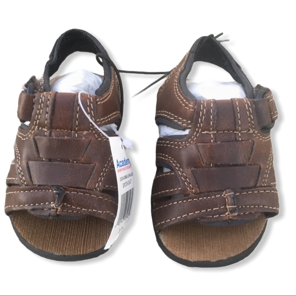 Open toe baby boy brown fisherman sandals